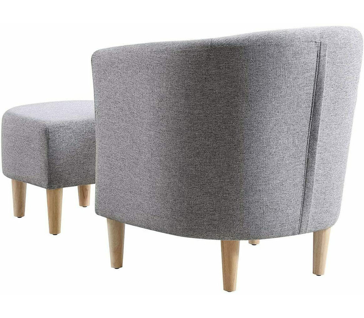 Upholstered 27" Wide Barrel Chair with Ottoman